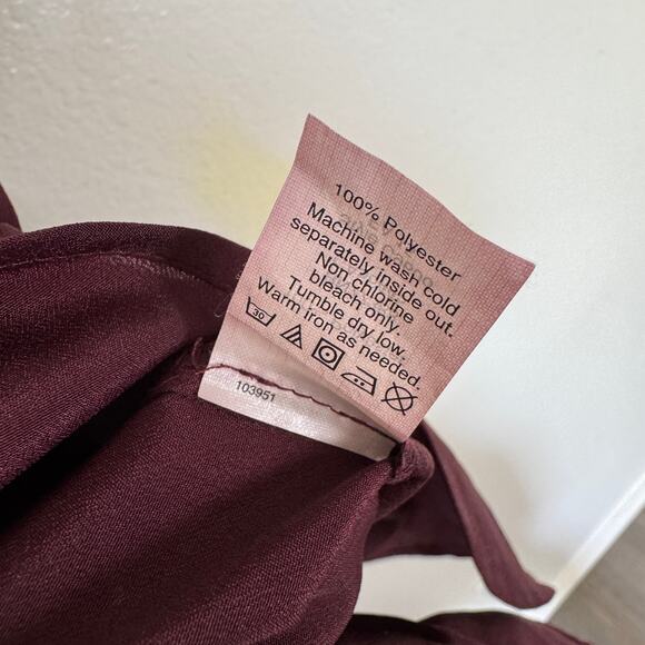 J.Crew Sleeveless Blouse WMNS 00 Dark Maroon Hidden Placket Button Up Collared - Picture 6 of 7